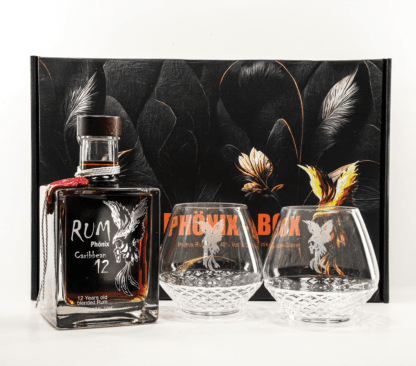 Phönix Geschenkebox Rum Caribbean 12 & 2 Gläser